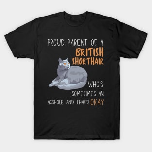 Proud Parents of British Shorthair Pet Cat T-Shirt